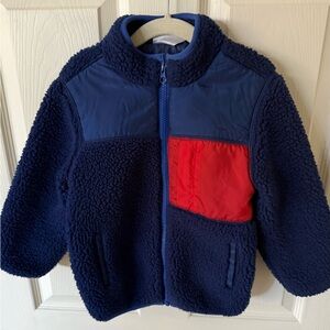 Hanna Andersson Navy and Red Puffer Jacket